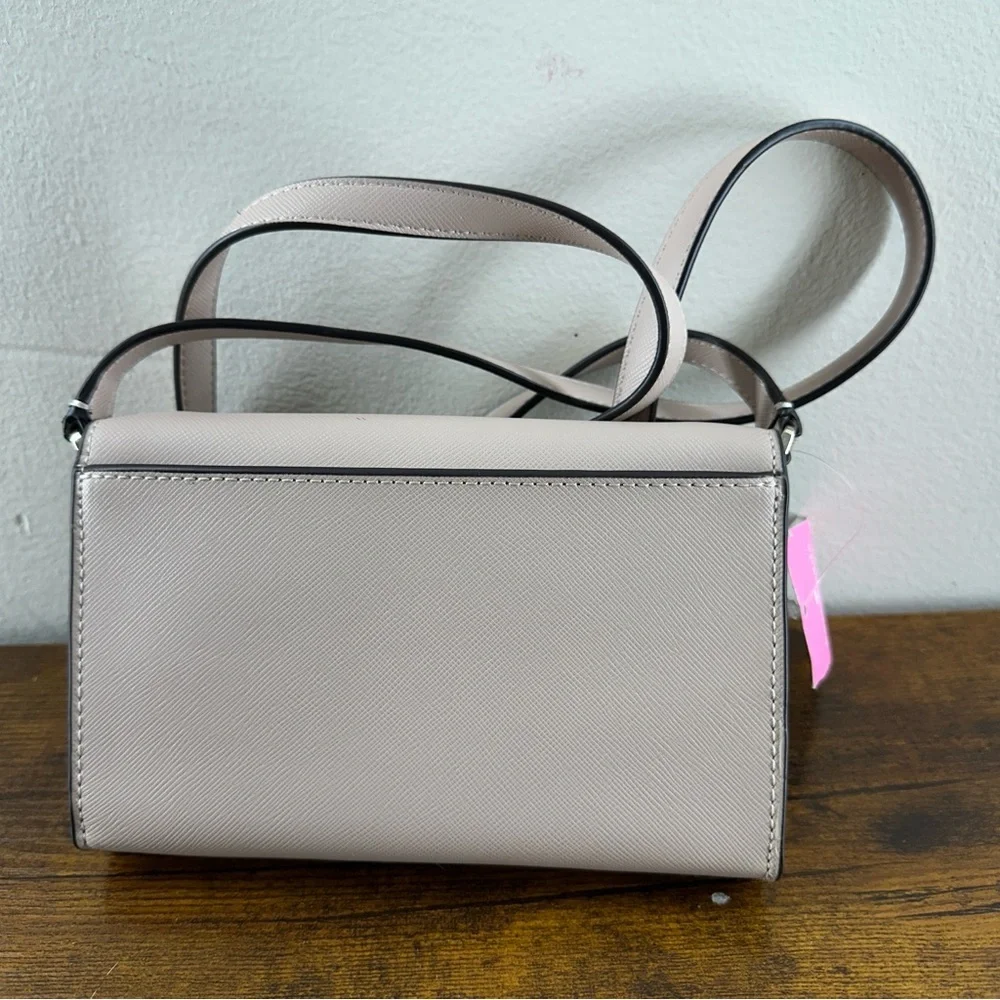 Kate Spade New York Brynn Small Flap Crossbody Bag Warm Beige Saffiano K4804